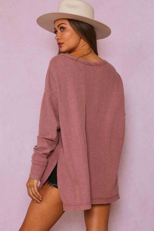 ROSE EYELET TOP
